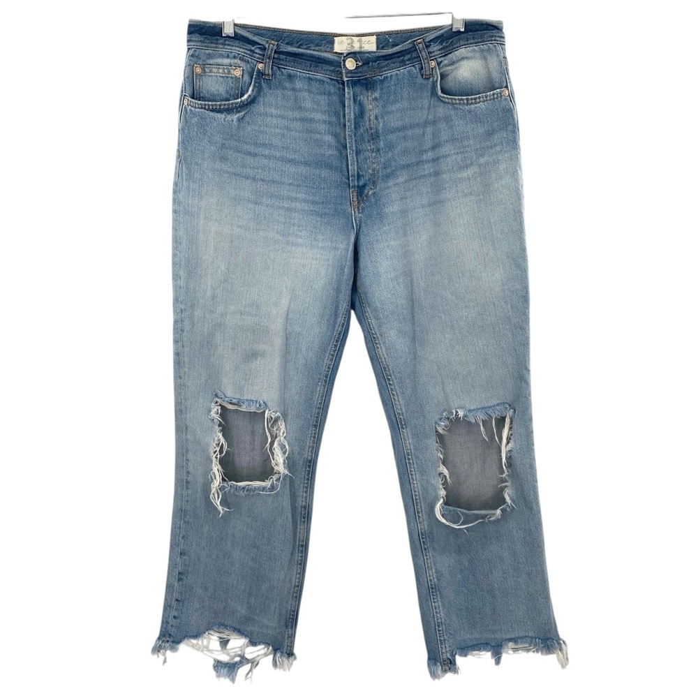 Free People We the Free Maggie High Rise Straight Leg Distressed Jeans - Picture 3 of 11